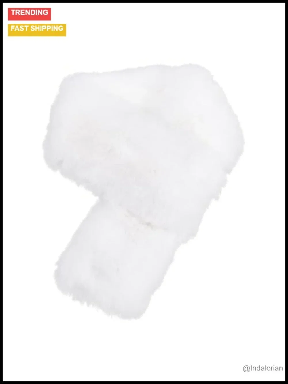Faux Fur Scarf Removable Plush Collar Warm Thick Fuzzy Shawl Long Neck Scarves